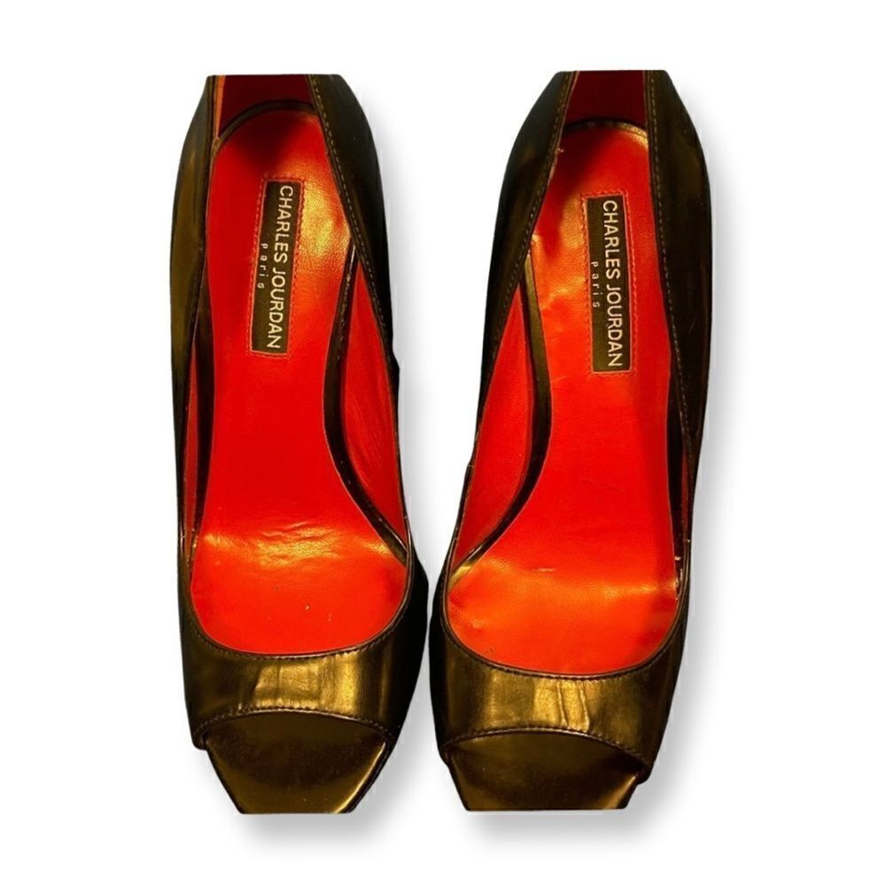 Charles Jourdan Paris Heels Black Patent Leather- Size 7